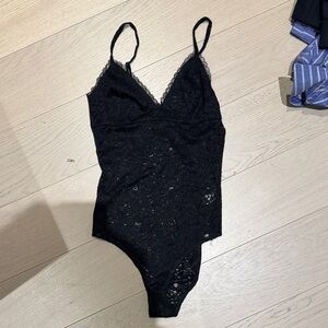 Reformation Black Lace Bodysuit